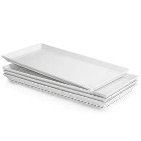 Sweese White Serving Platter top view ideal for appetizers at parties.