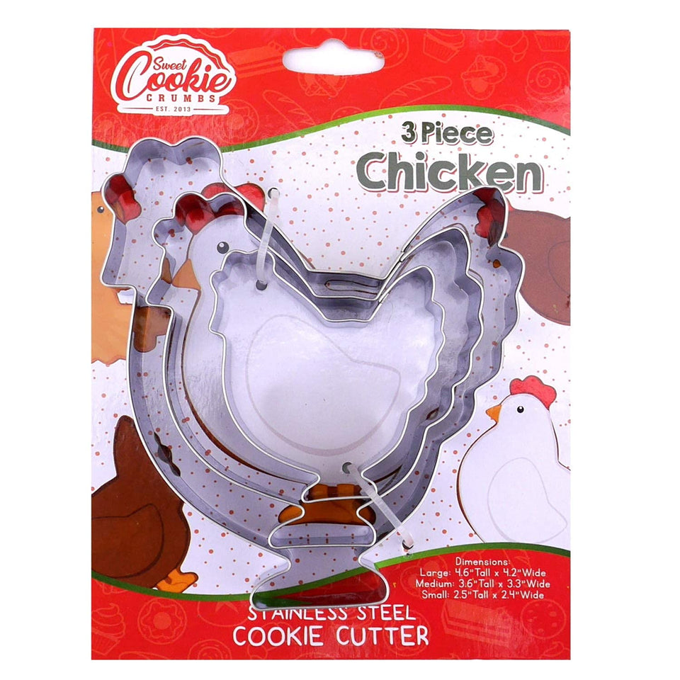 Sweet Cookie Crumbs chicken cookie cutter set for farm-themed cookies.