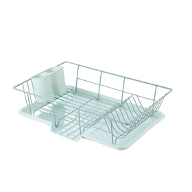 Sweet Home Collection dish drainer rack with large capacity for organized plates and quick drying.