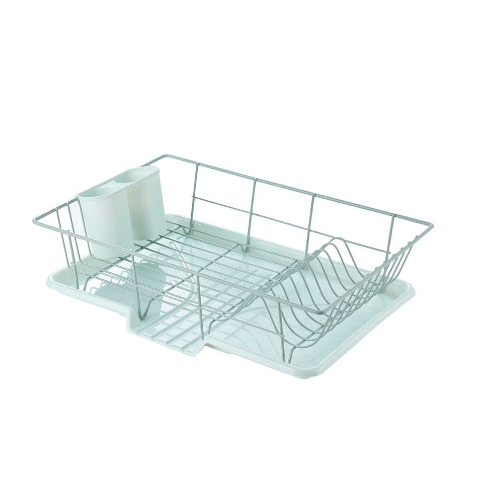 Sweet Home Collection dish drainer rack with large capacity for organized plates and quick drying.