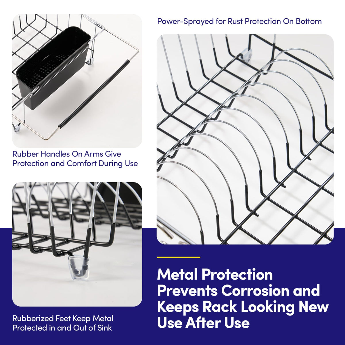 Sweet Home Collection moisture-resistant rack withstands daily use without warping.