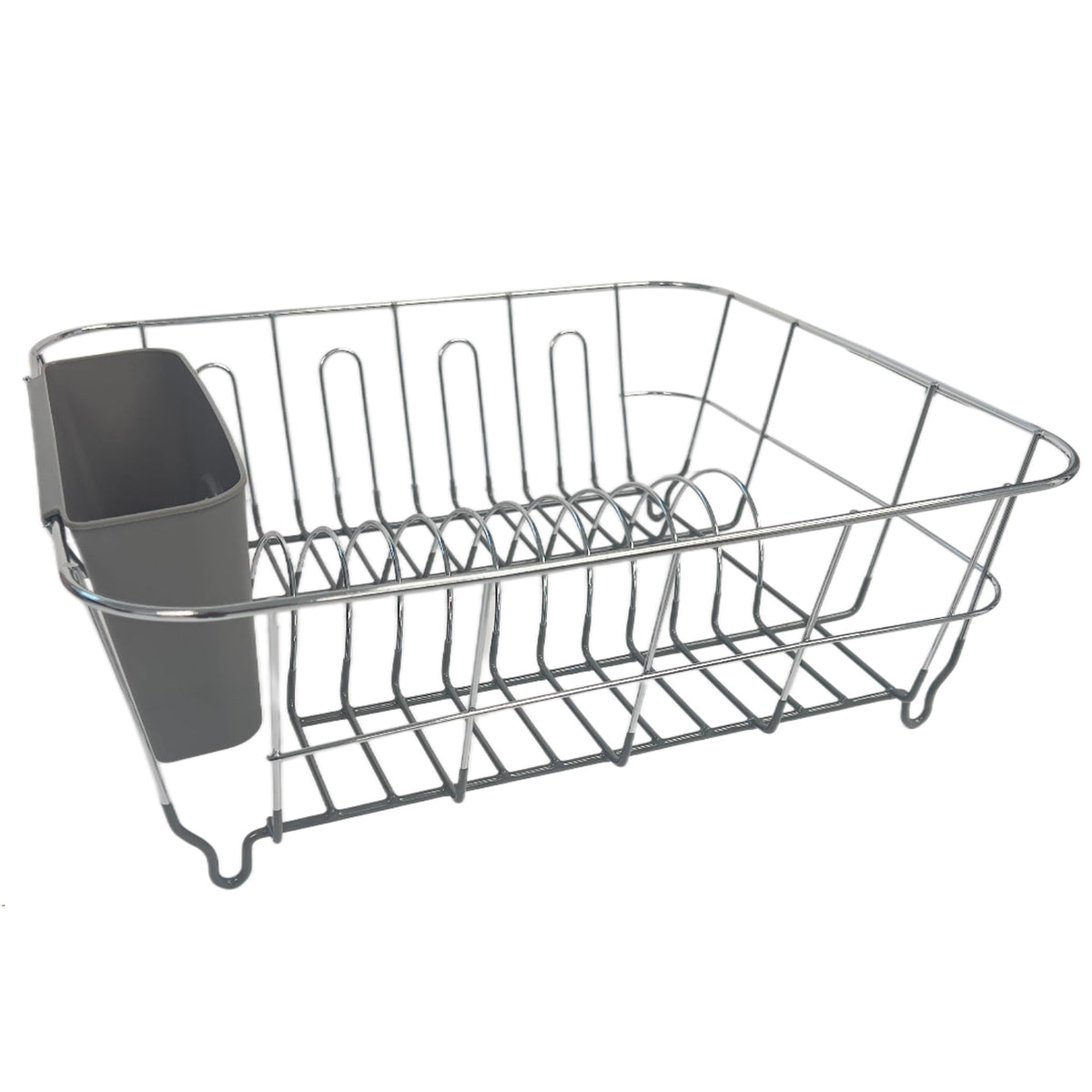 Sweet Home Collection dish drying rack in sink promotes compact, space-saving organization.