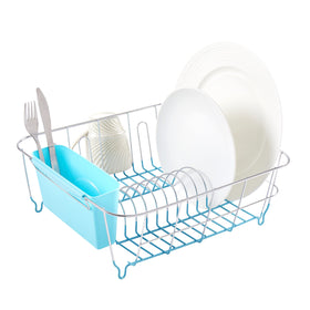 Sweet Home Collection dish drying rack in sink — space-saving organization for dishes