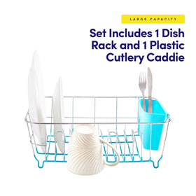 Sweet Home Collection dish drying rack with rubber-coated bottom prevents sliding