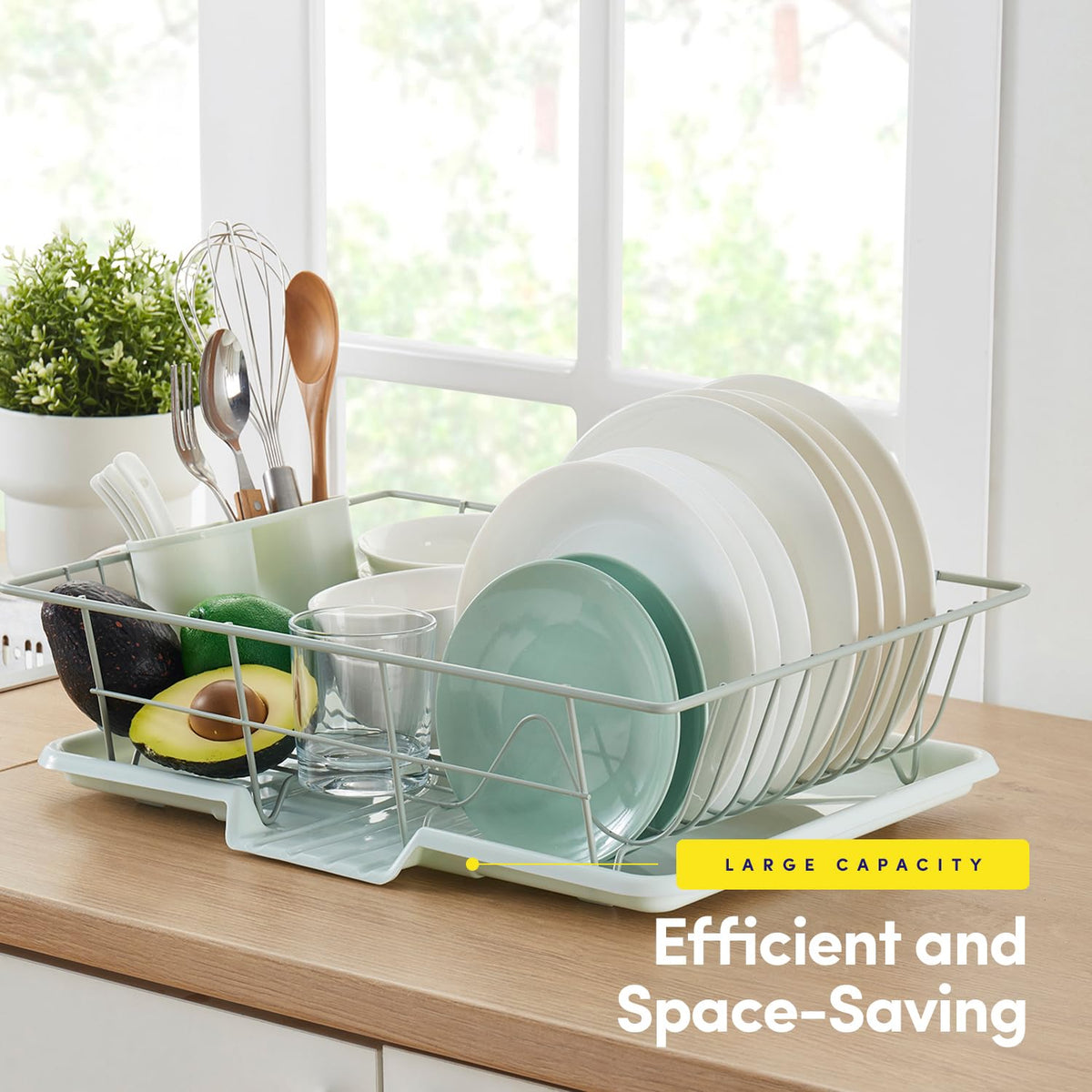 Sweet Home Collection drip tray catches water to protect countertops from spills.