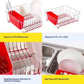 Sweet Home Collection easy-clean rack dries dishes quickly with a rinse-and-wipe design.