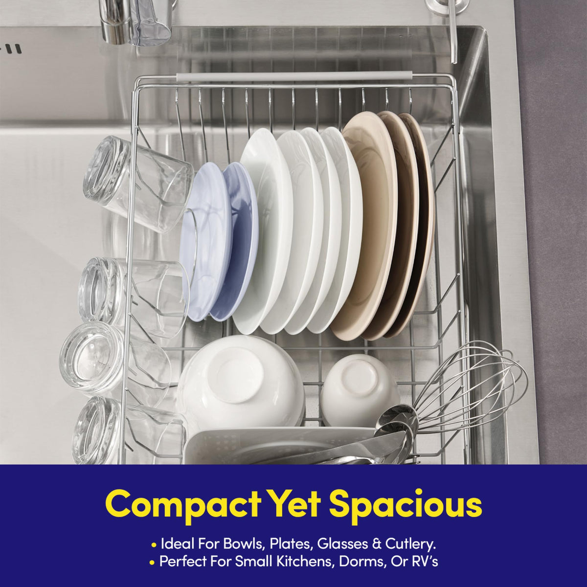 Silver finish adapts to most sinks while staying practical.