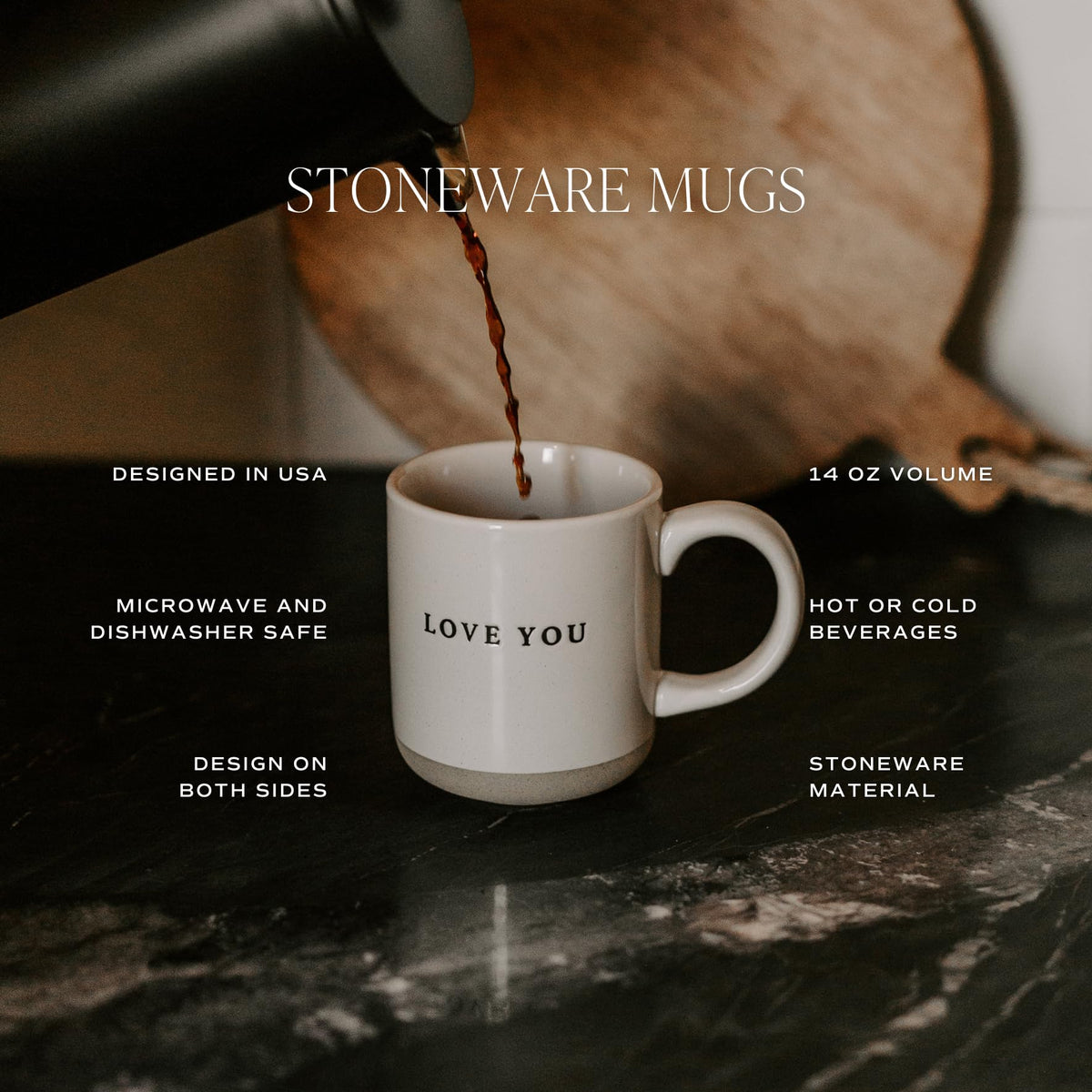 Sweet Water Decor Mama Needs Coffee mug with black lettering for elegant minimalism.