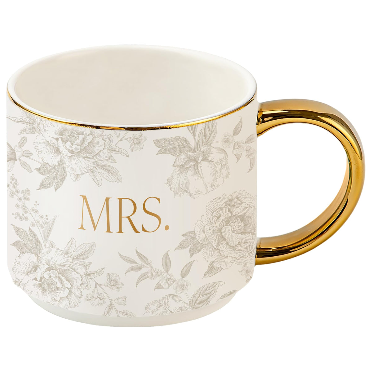 Sweet Water Decor Mrs Mug showcases a grey Delft pattern, ideal for bridal gifts.