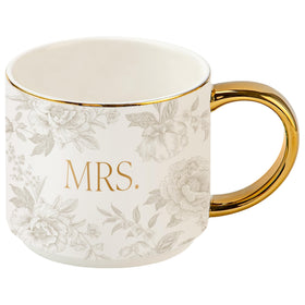 Sweet Water Decor Mrs Mug showcases a grey Delft pattern, ideal for bridal gifts.