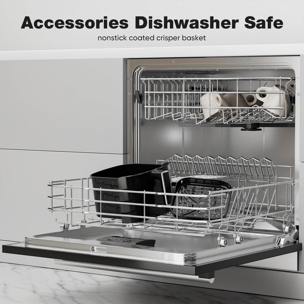 Sweetcrispy square basket maximizes cooking space for family meals