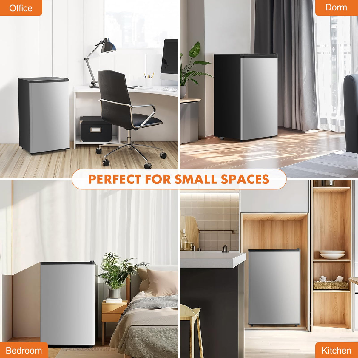Sweetcrispy compact fridge in dorm kitchenette proves practical cooling for small spaces.