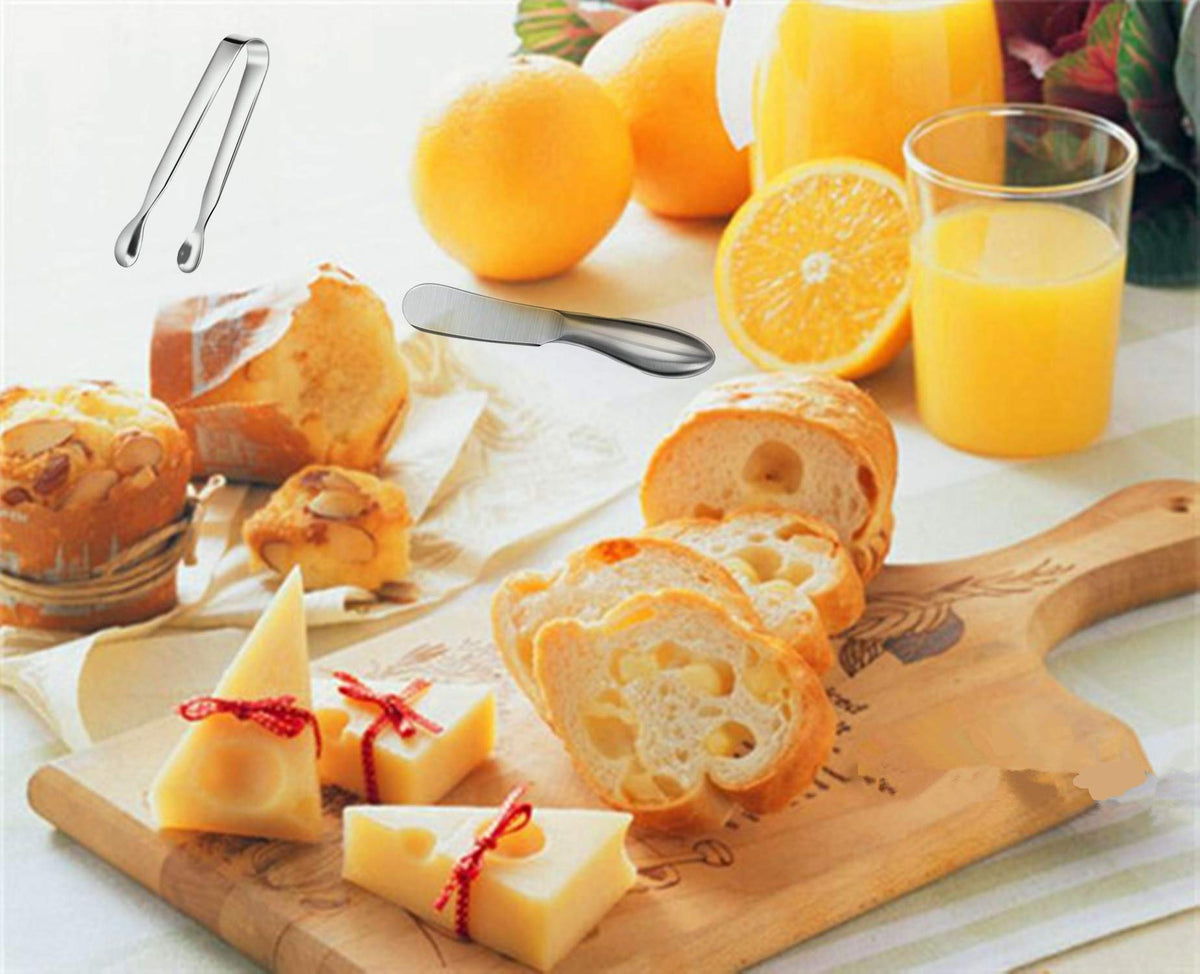 Sweetfamily stainless steel food pliers for precise serving with spreaders.