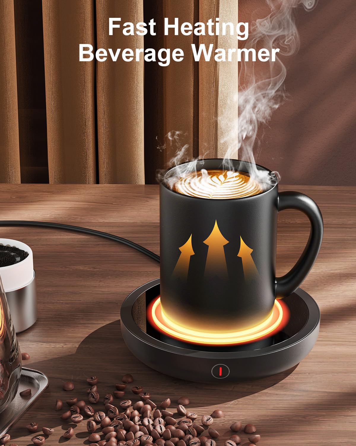 SWEETFULL coffee mug warmer close-up highlights the 36W heating panel for even heat