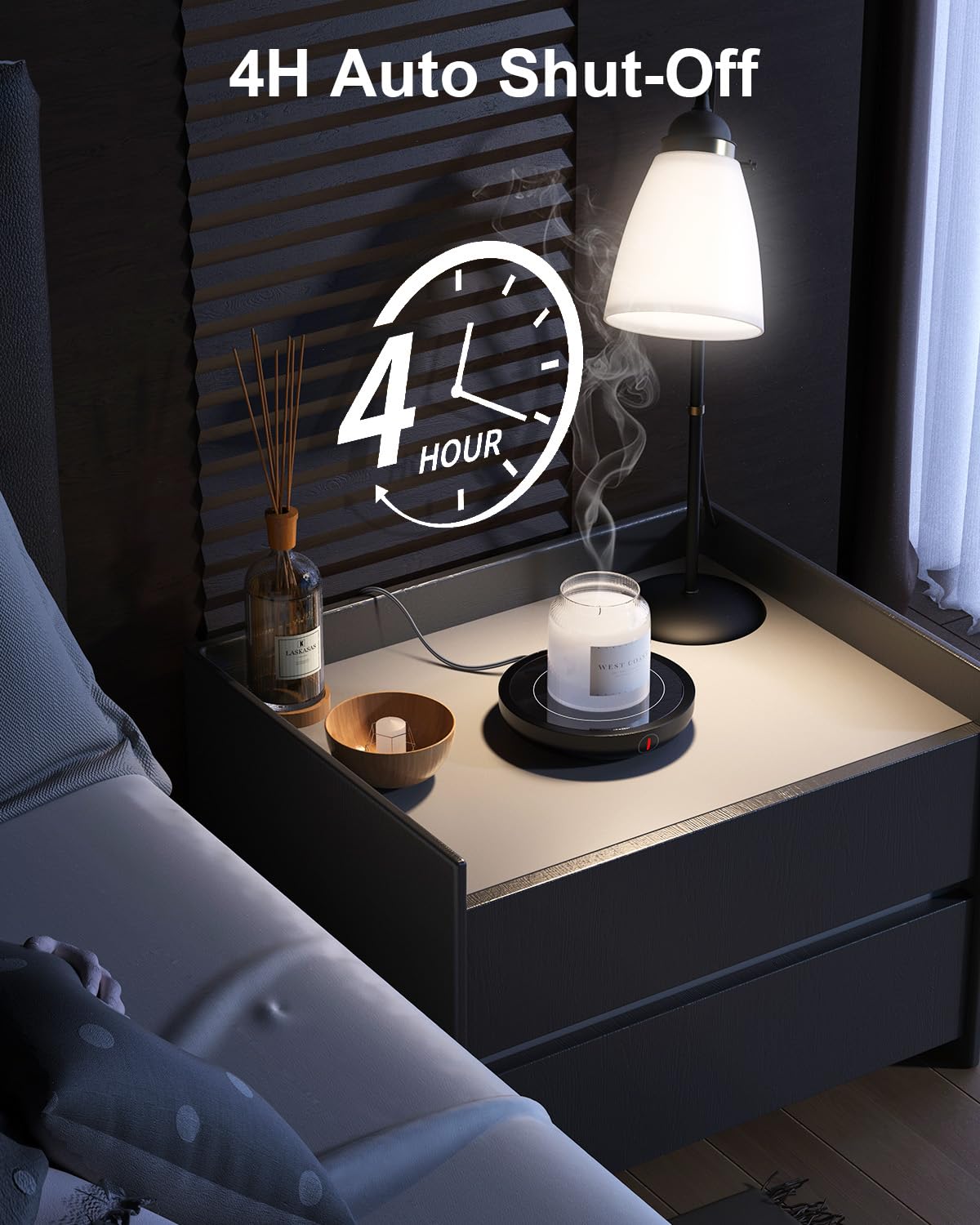 SWEETFULL warmer includes 4-hour auto-shutdown for safe desk use