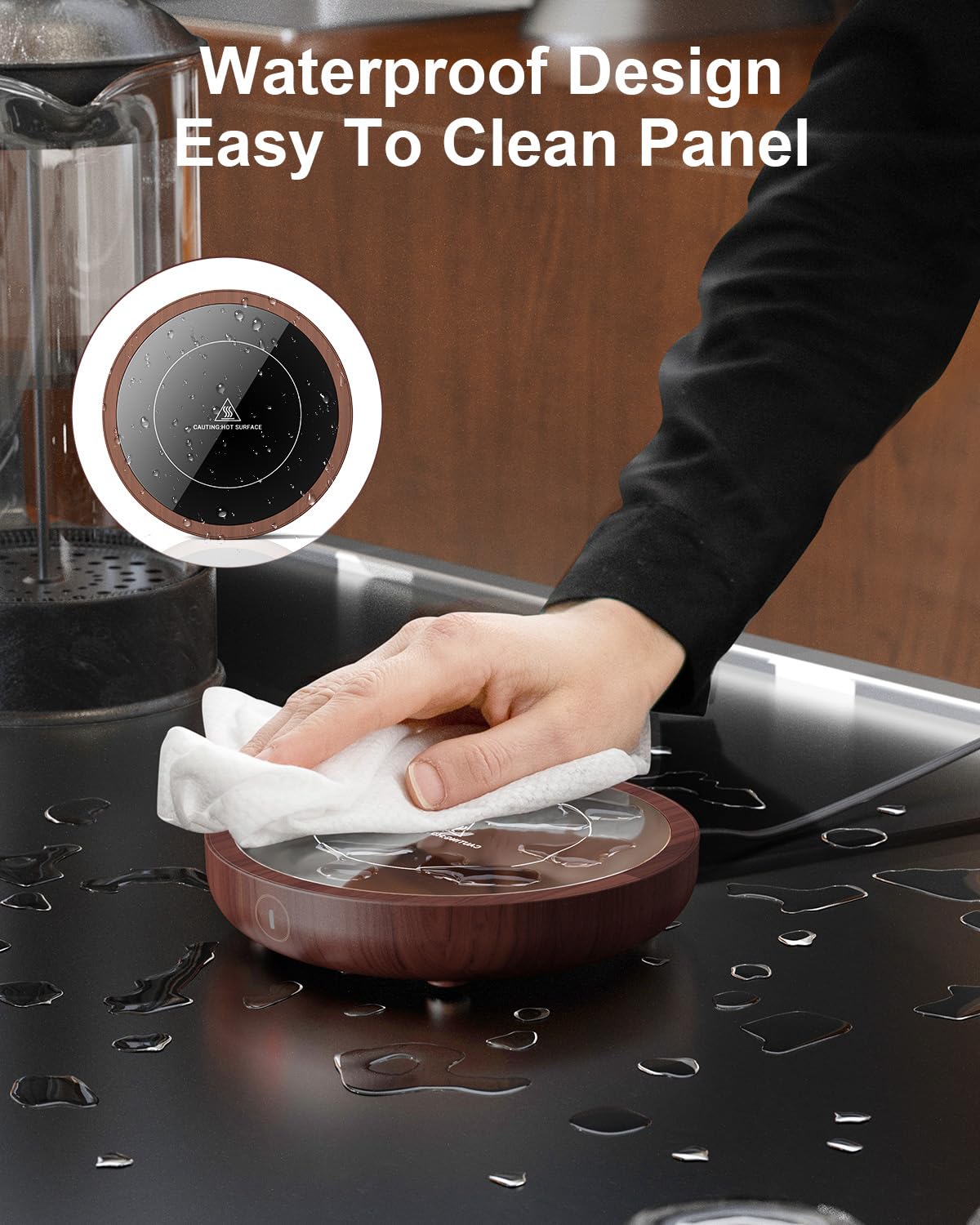 Sweetfull coffee mug warmer designed for desk setup with mug compatibility and hands-free use.