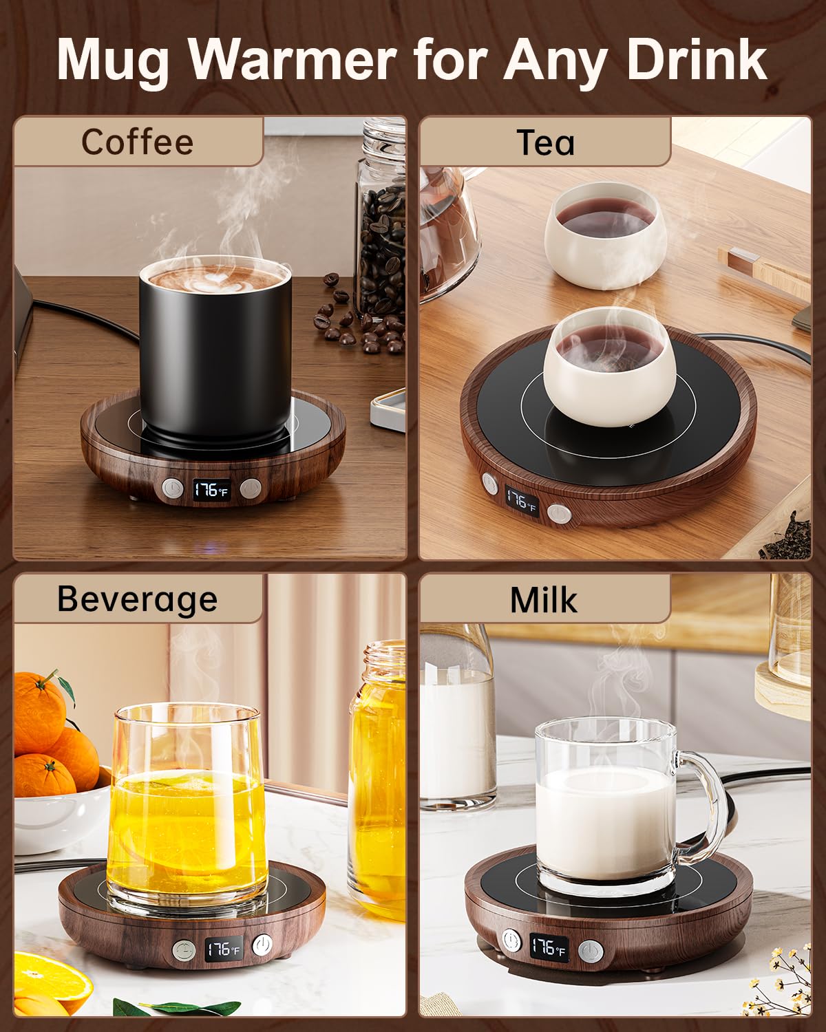 SWEETFULL mug warmer with UL CE FCC certifications for quality and safety