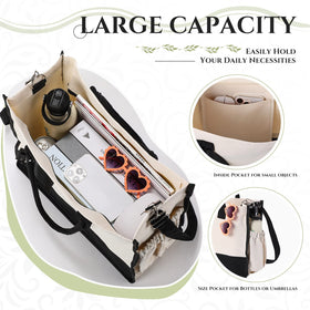 Sweetude tote bag with detachable strap for versatile carry