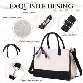 Sweetude tote bag side-pocket for water bottle or umbrella