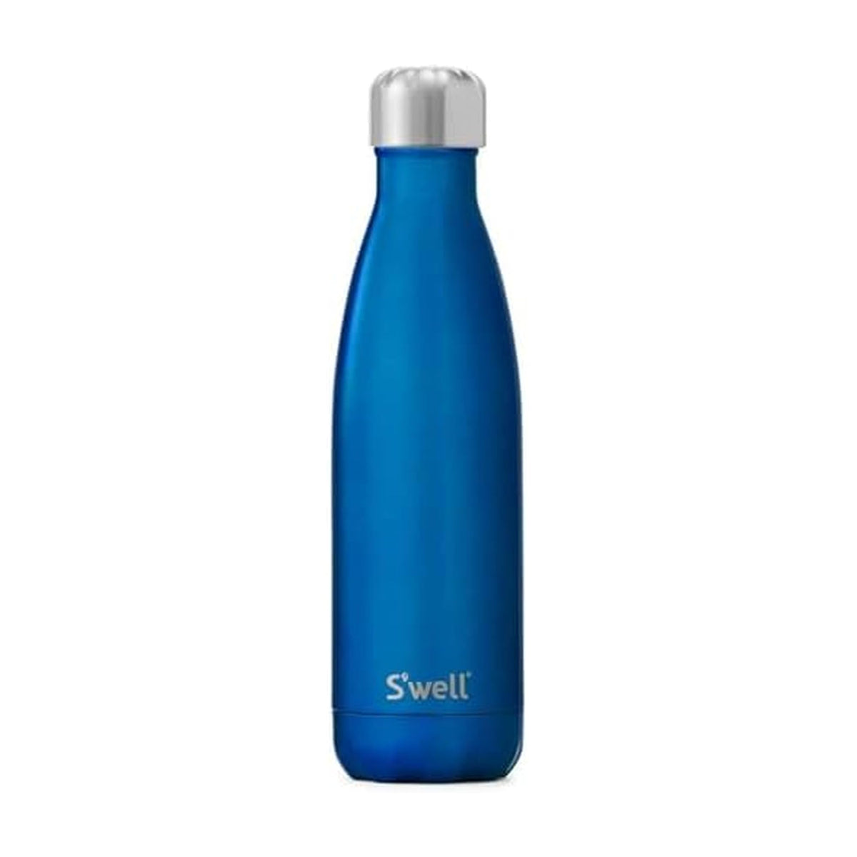S'well 17oz Ocean Blue bottle with triple-layer insulation keeps drinks colder longer.