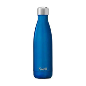 S'well 17oz Ocean Blue bottle with triple-layer insulation keeps drinks colder longer.