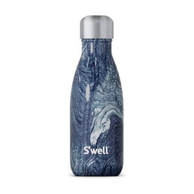 S'well 9oz azurite marble bottle keeps drinks cold 24h and hot 12h.