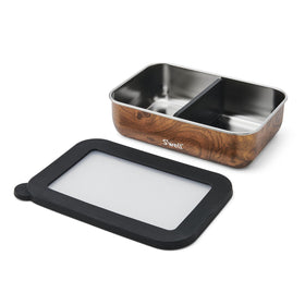 The S'well divider in Teakwood adapts space for entrees and sides.