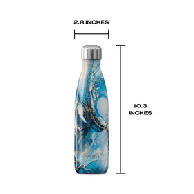 S'well Ocean Marble bottle in use on the go for hydration during activities.