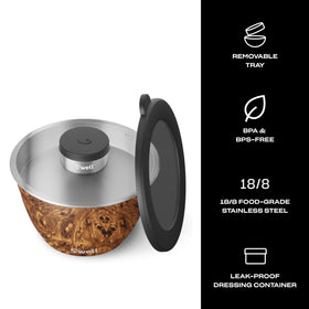 S'well removable tray for salad helps organize toppings and utensils.