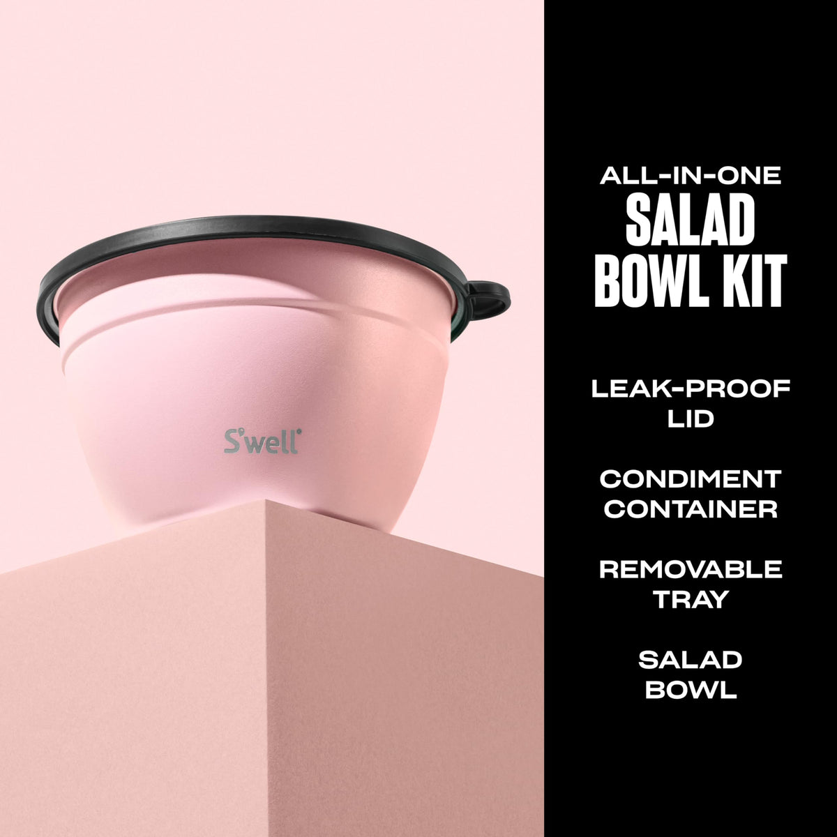 S'well removable tray demonstrates organized storage inside the bowl for toppings.