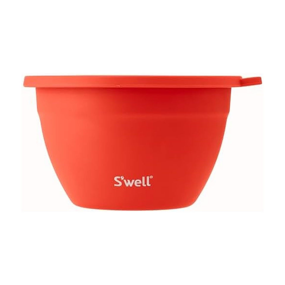 S'well 64oz salad bowl with lid in Radiant Coral keeps greens fresh on the go