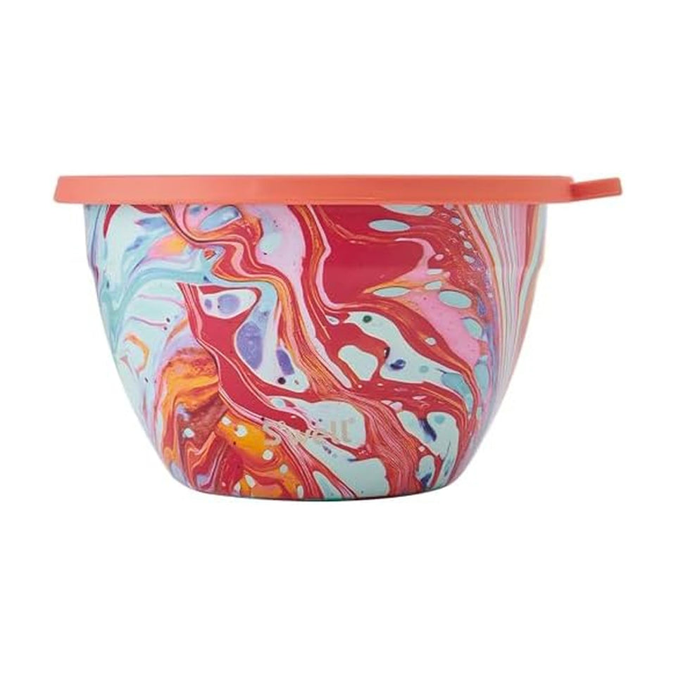 S'well Salad Bowl Kit 64oz with marble finish, ideal for organized meals on the go