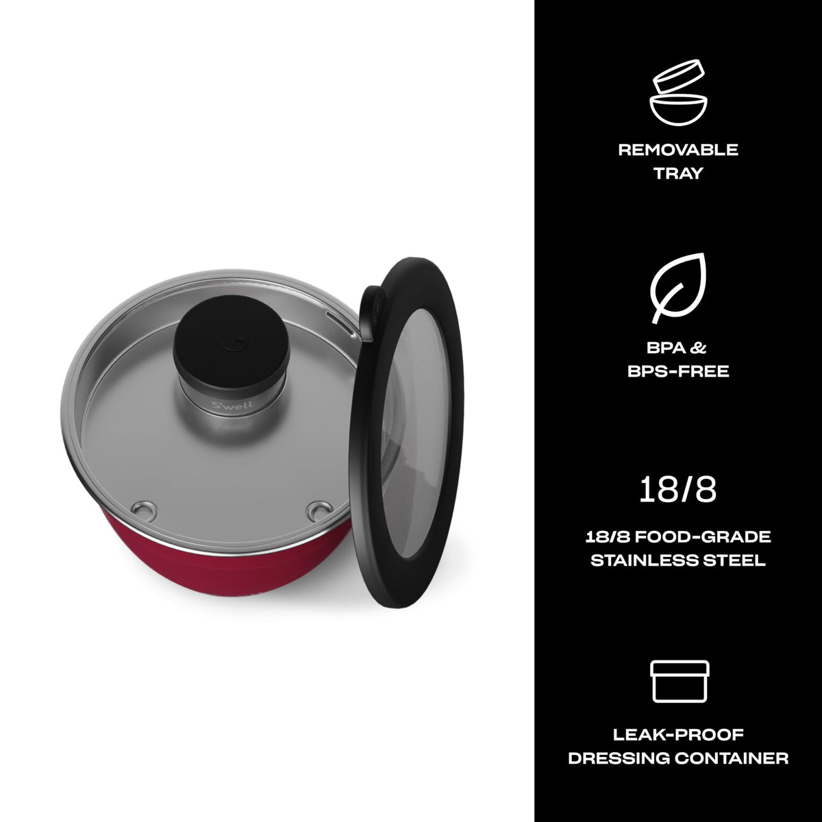 S'well removable tray keeps utensils and toppings neatly separated