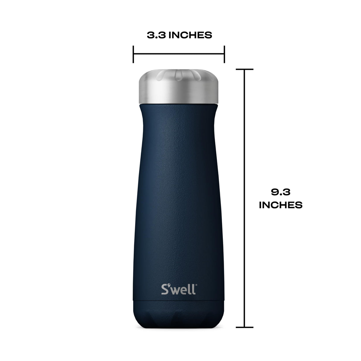 S'well Traveler 20oz Azurite slim profile fits in backpacks.