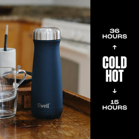S'well Traveler 20oz Azurite ergonomic design fits securely in backpacks.