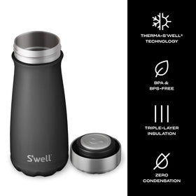 Swell Onyx condensation-free exterior supports dry hands and bags during daily use