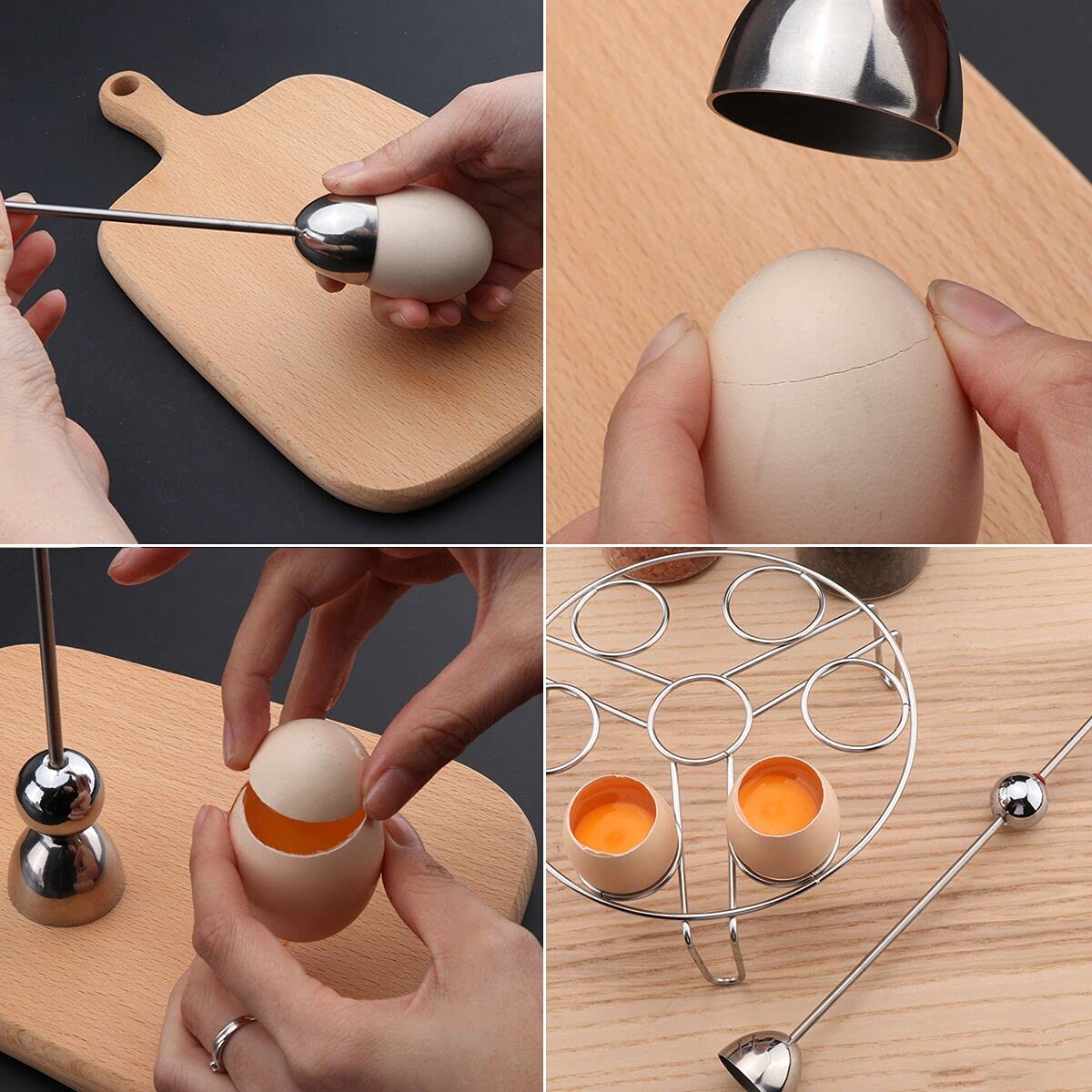SWETON stainless steel egg cutter delivers precise cuts with minimal effort.