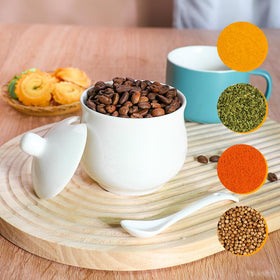 Swetwiny sugar bowl side-notch lid for convenient spoon access.