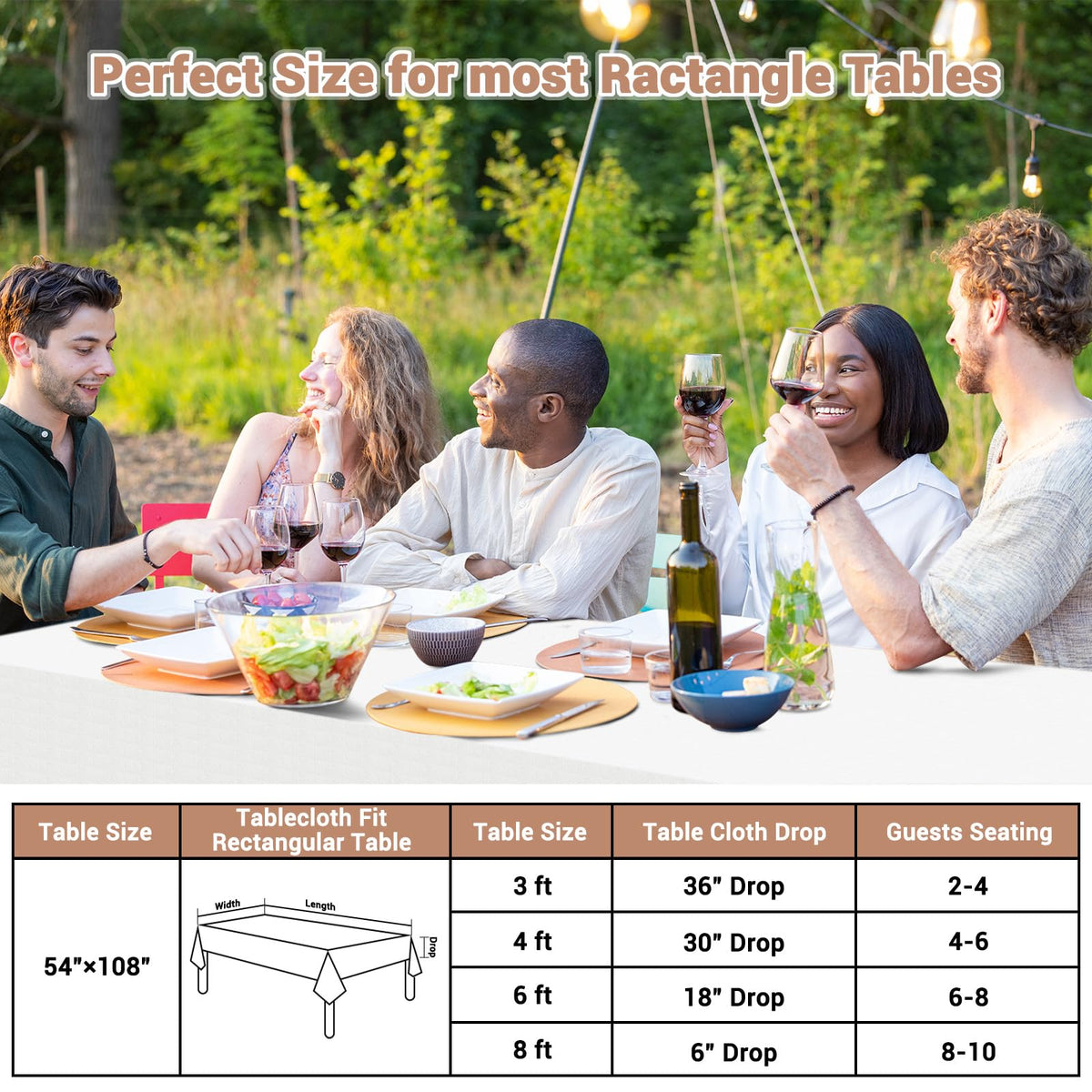 SWGIEEI rectangle tablecloth pack shown for event setup and quick cleanup.