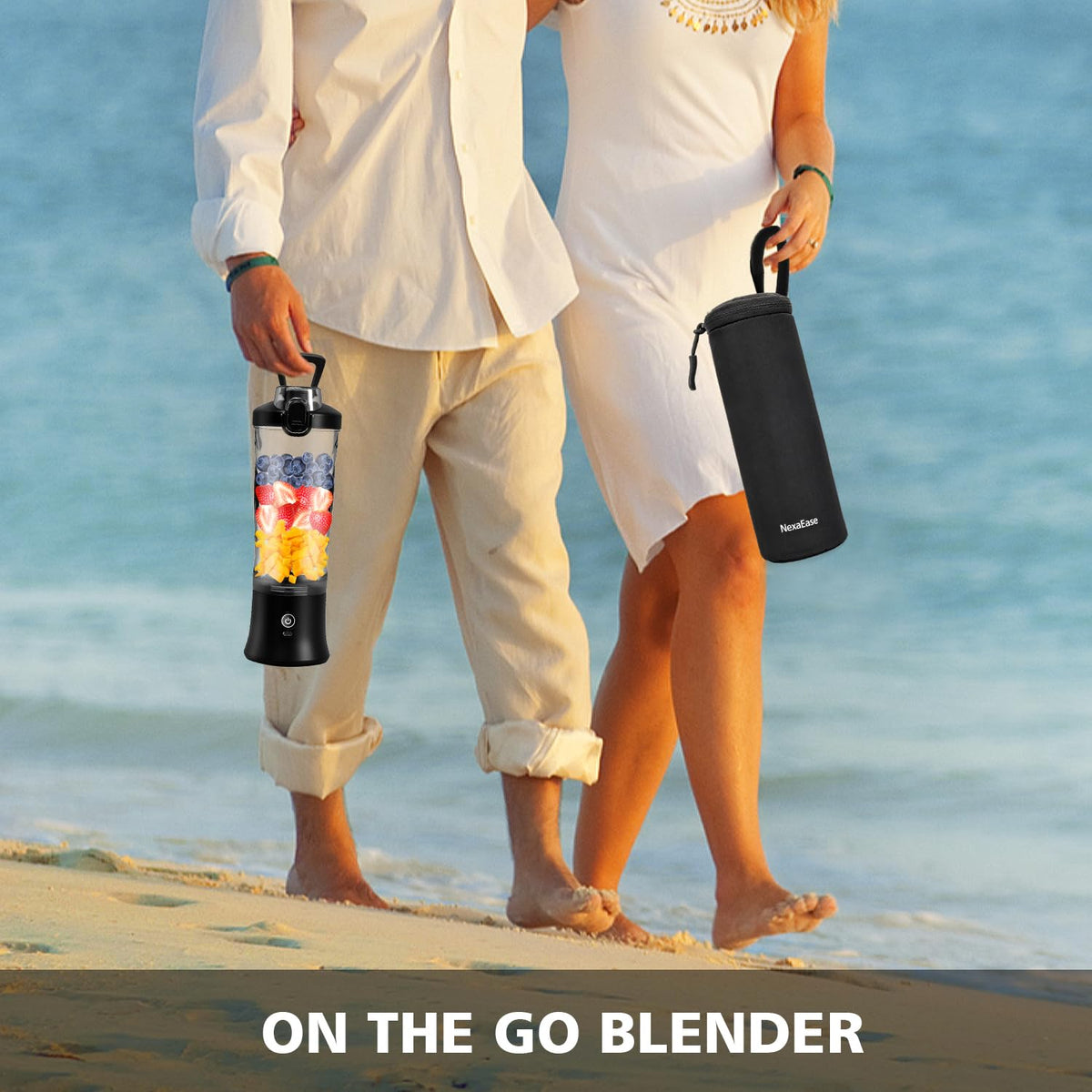 Swietonic blender shown in office and gym environments for fast refreshment.