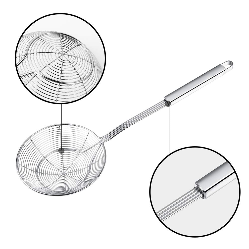 Swify 5.5 inch bowl captures food securely and drains oil.