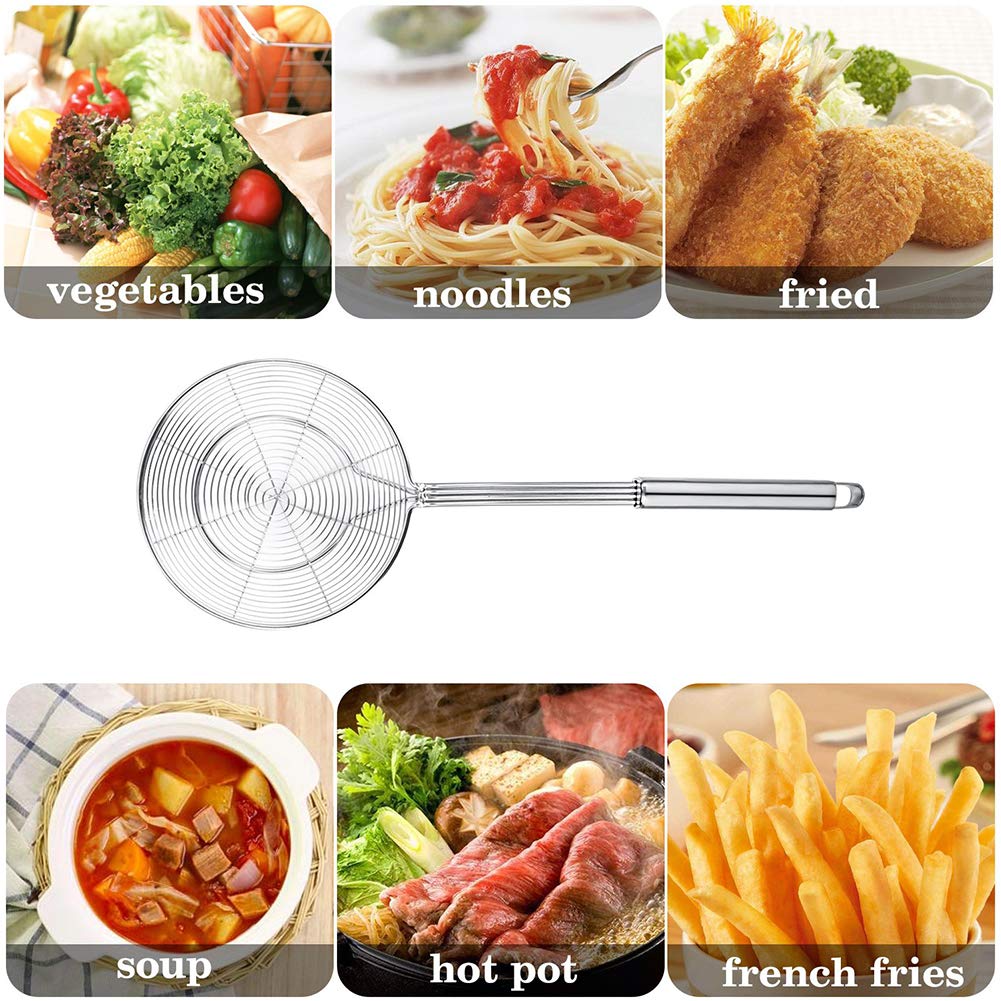 Swify spider strainer versatile for pasta, noodles, and more.