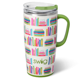 Swig Life 22oz travel mug with handle and lid for easy gripping on the go.