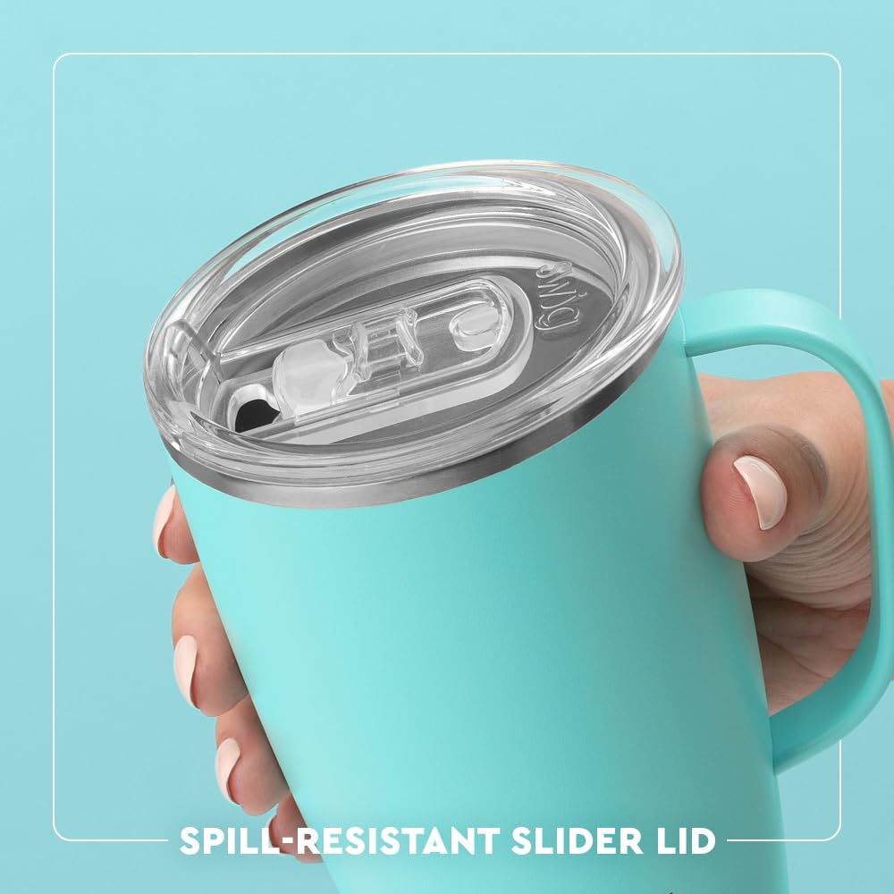 Swig Life coaster base reduces slips and drips on surfaces.