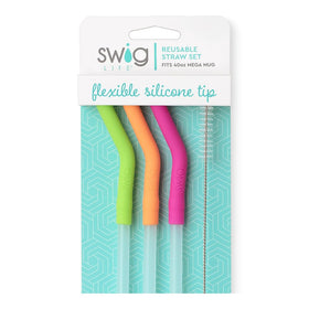 Swig Life neon lime straw 14in for durable, eco-friendly sipping with Swig Life Mega Mug