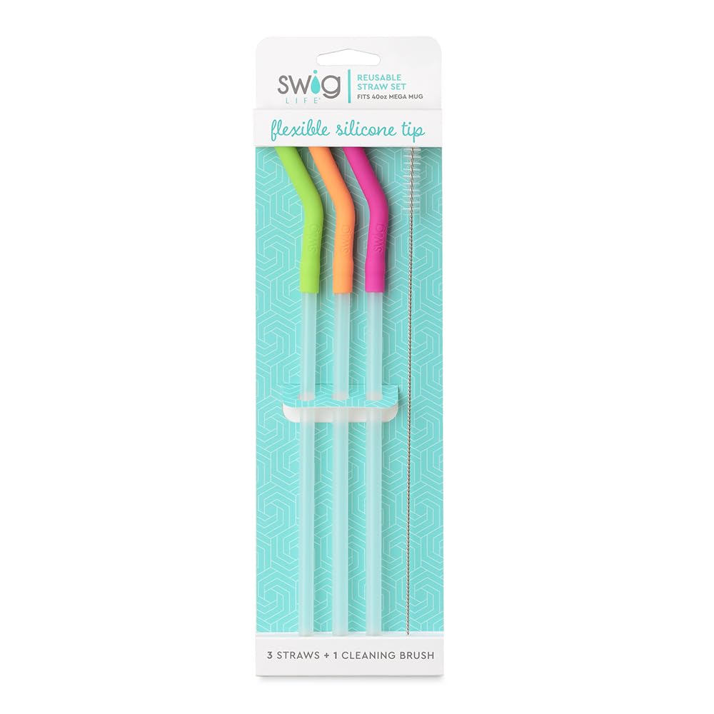 Swig Life orange straw 14in ideal for vibrant cold beverages and everyday reuse