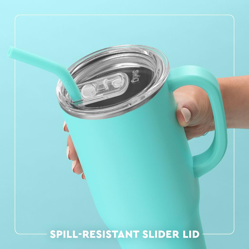 Swig Life Wanderlust 40oz tumbler base with silicone coaster for stability