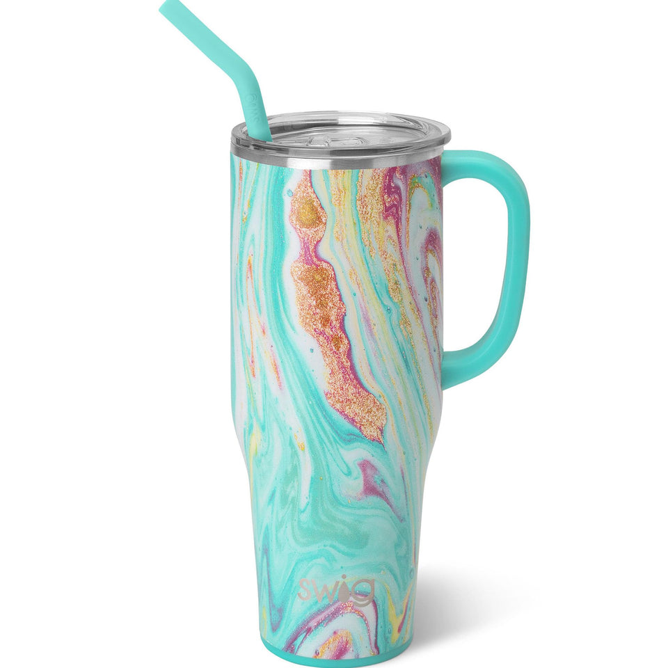 Swig Life Wanderlust 40oz tumbler with handle and straw for on-the-go sipping