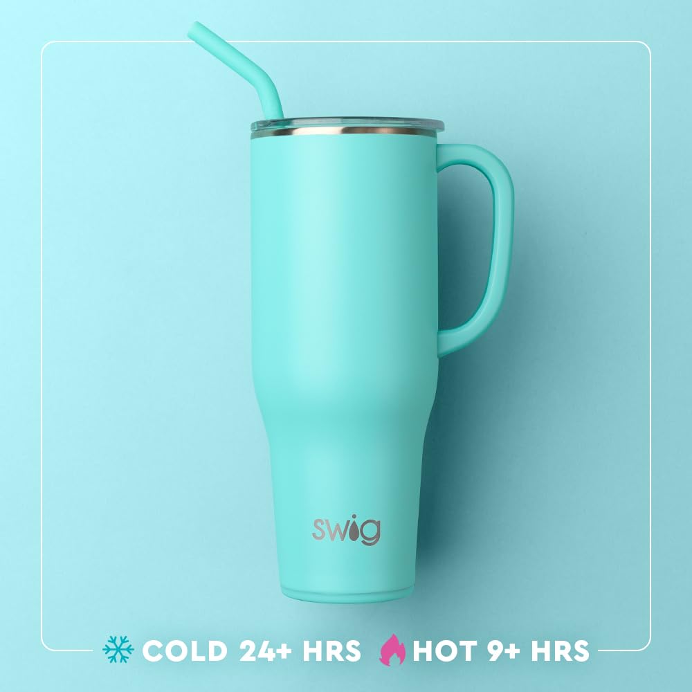 Swig Life Wanderlust 40oz tumbler with splash lid for controlled sipping