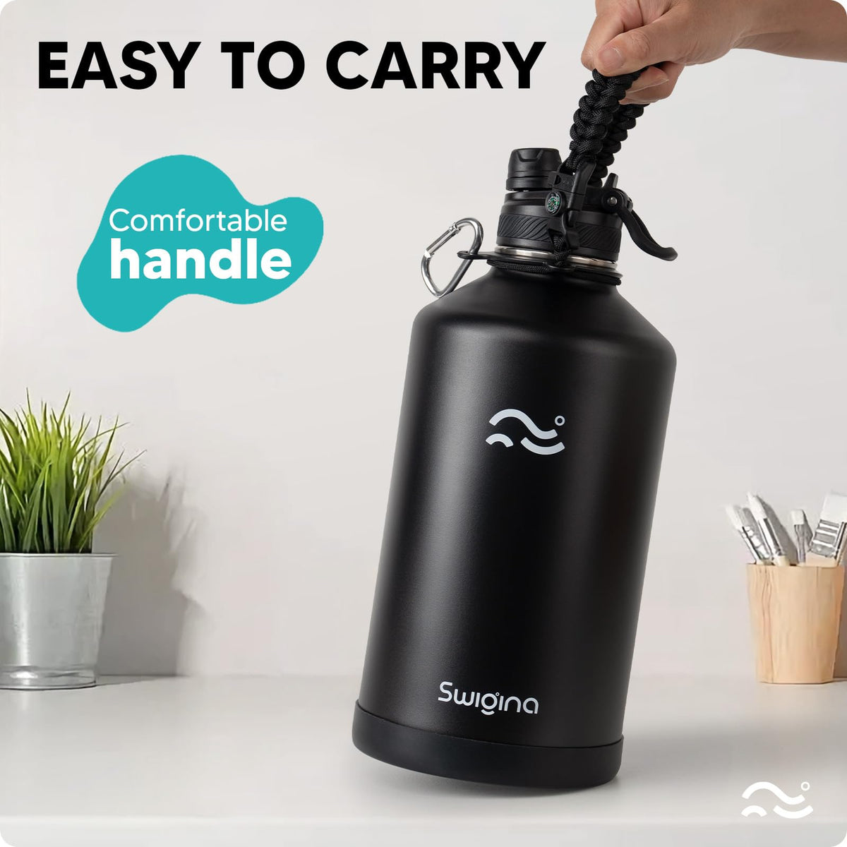 128 oz capacity reduces refills during long outings.